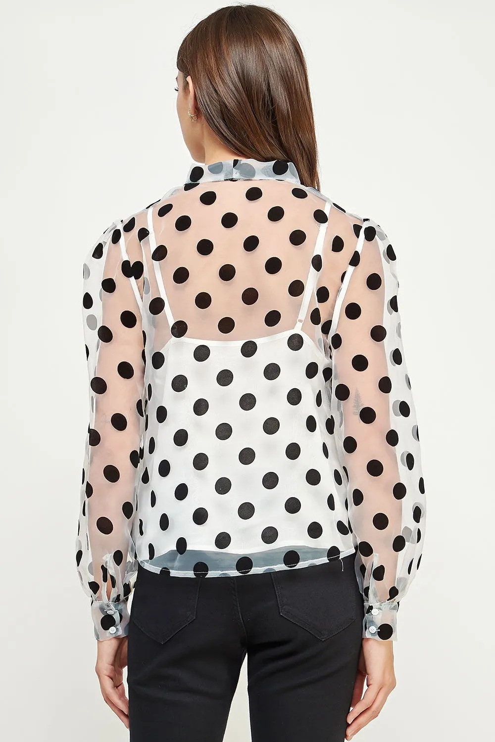 Polka Dot Organza Blouse
