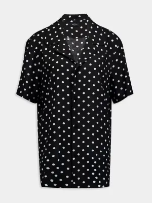 Polka Dot-Print Crepe Shirt