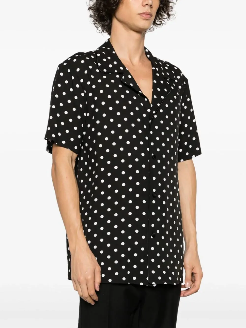 Polka Dot-Print Crepe Shirt