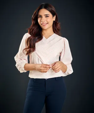 Polka Dot Printed Pink Top