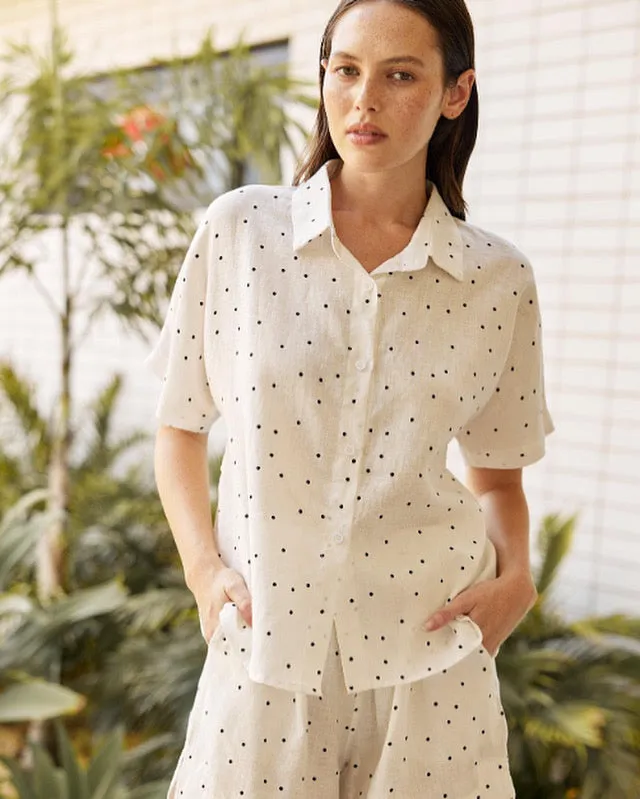 Polka Dot Shirt - Natural