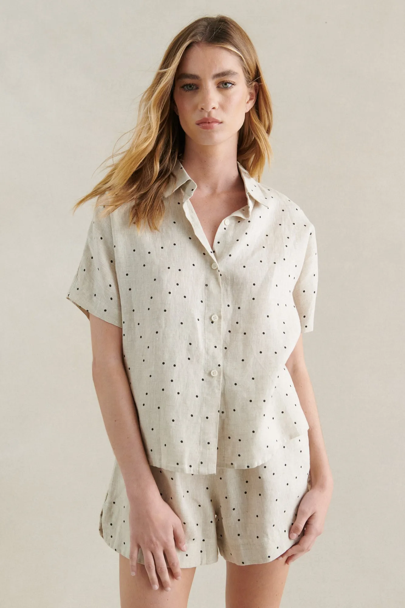 Polka Dot Shirt - Natural