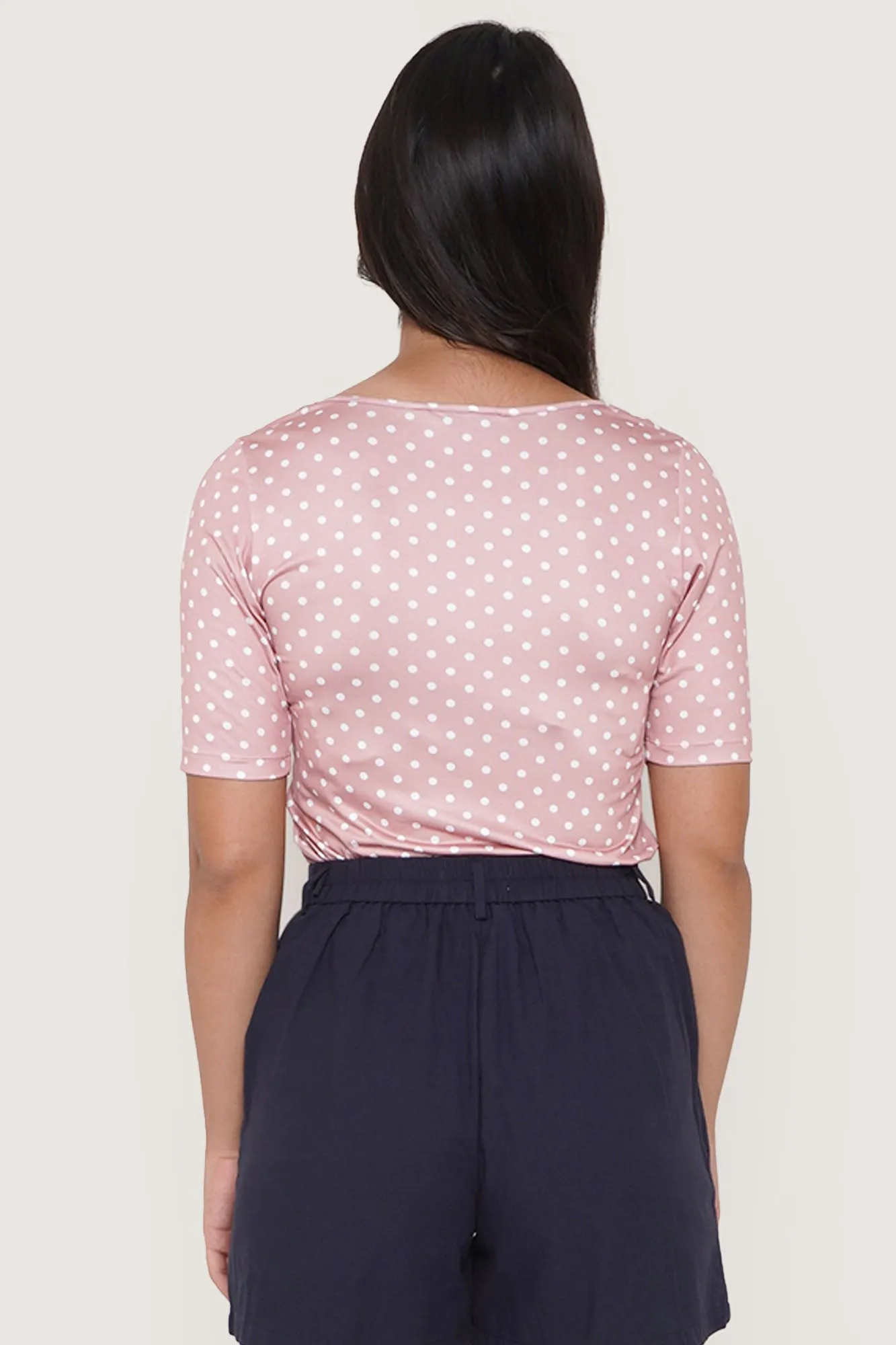 Polka Dot Square Neck Tee