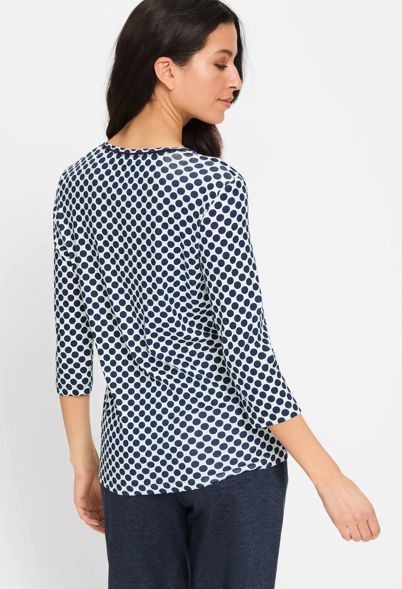 Polka Dot V Neck Top