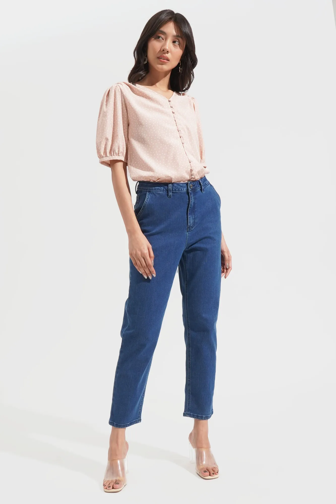 Polka Dot V-Neck Top