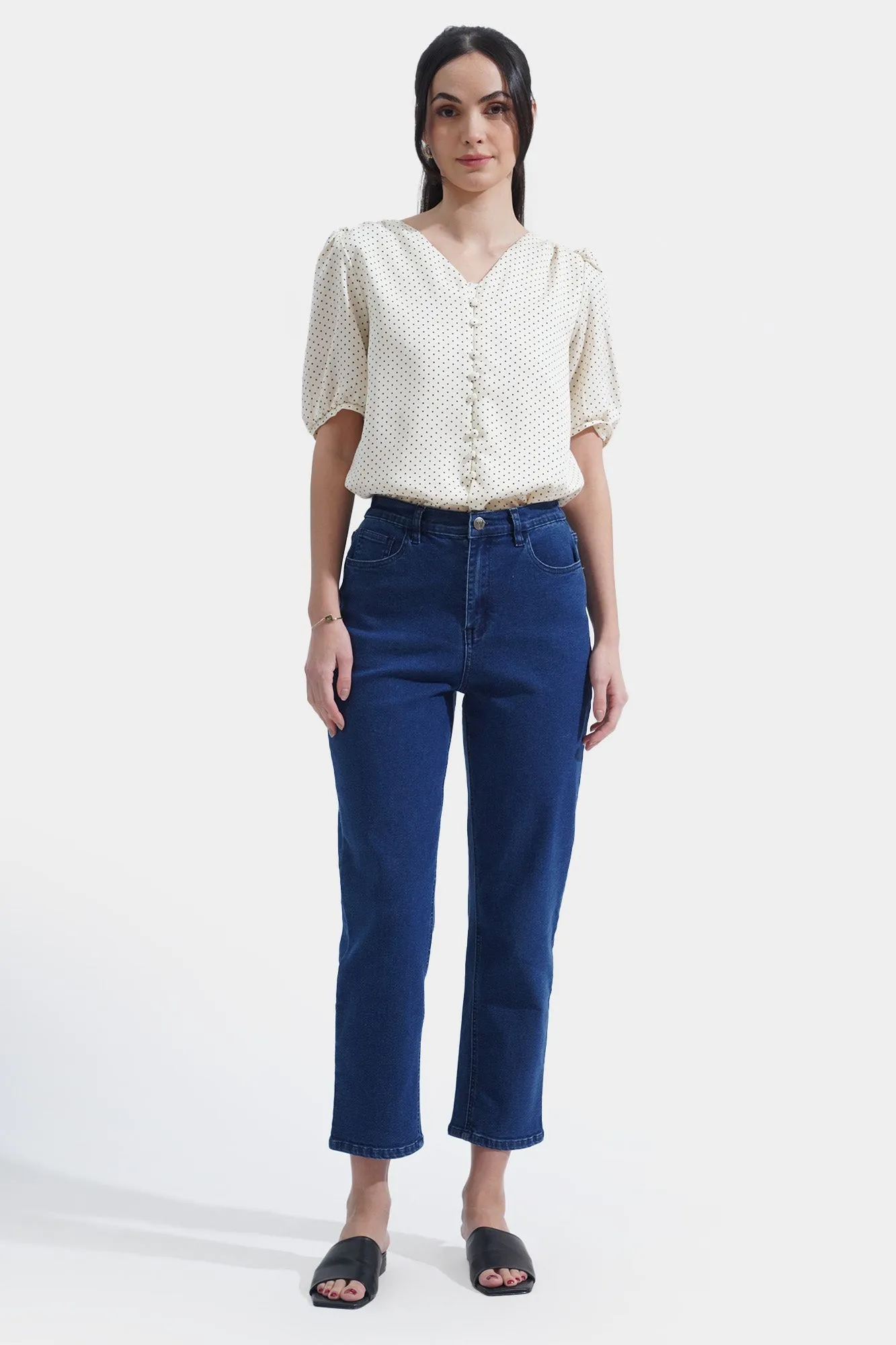 Polka Dot V-Neck Top
