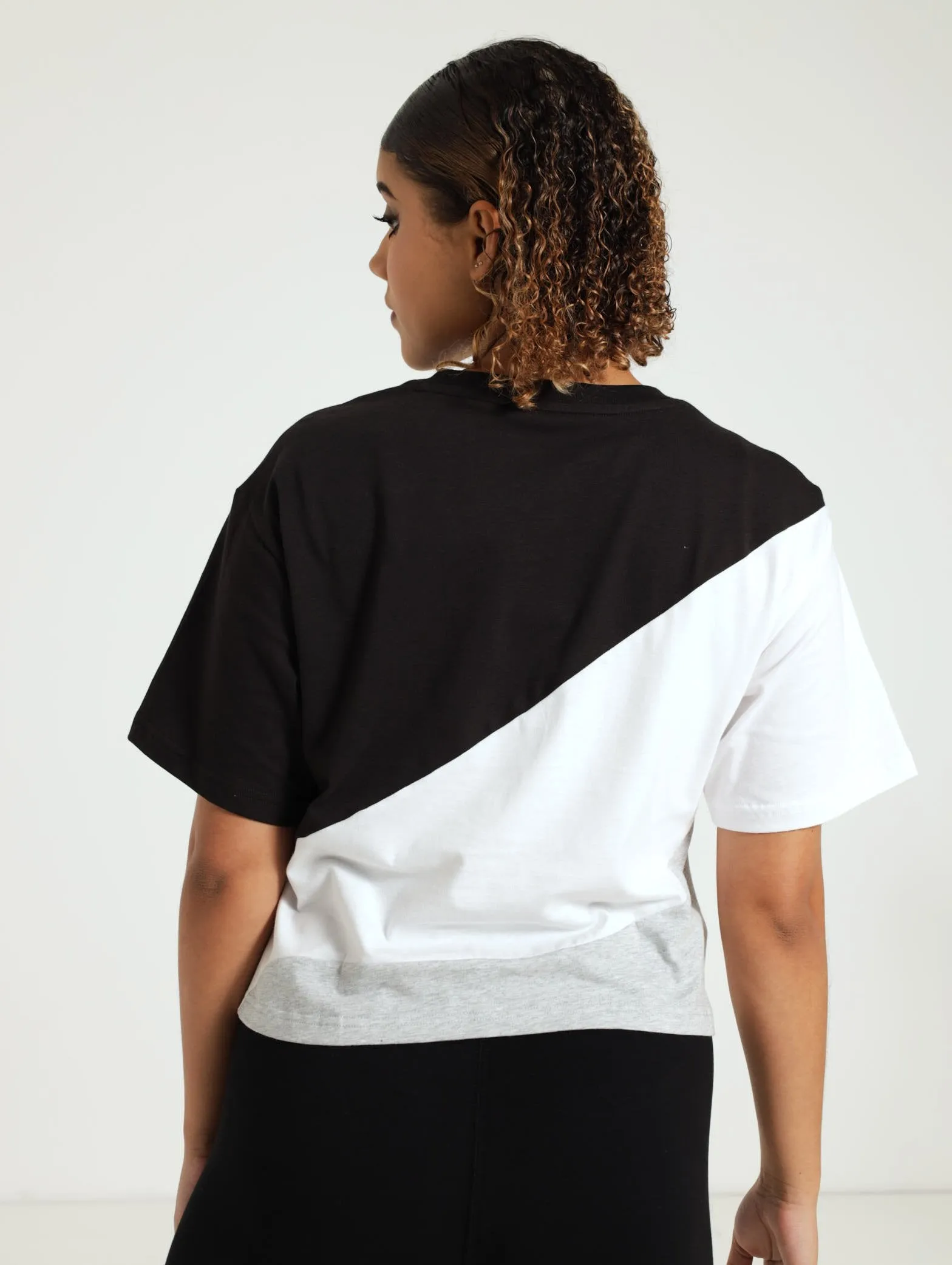 Power Cat Cropped Tee - Black