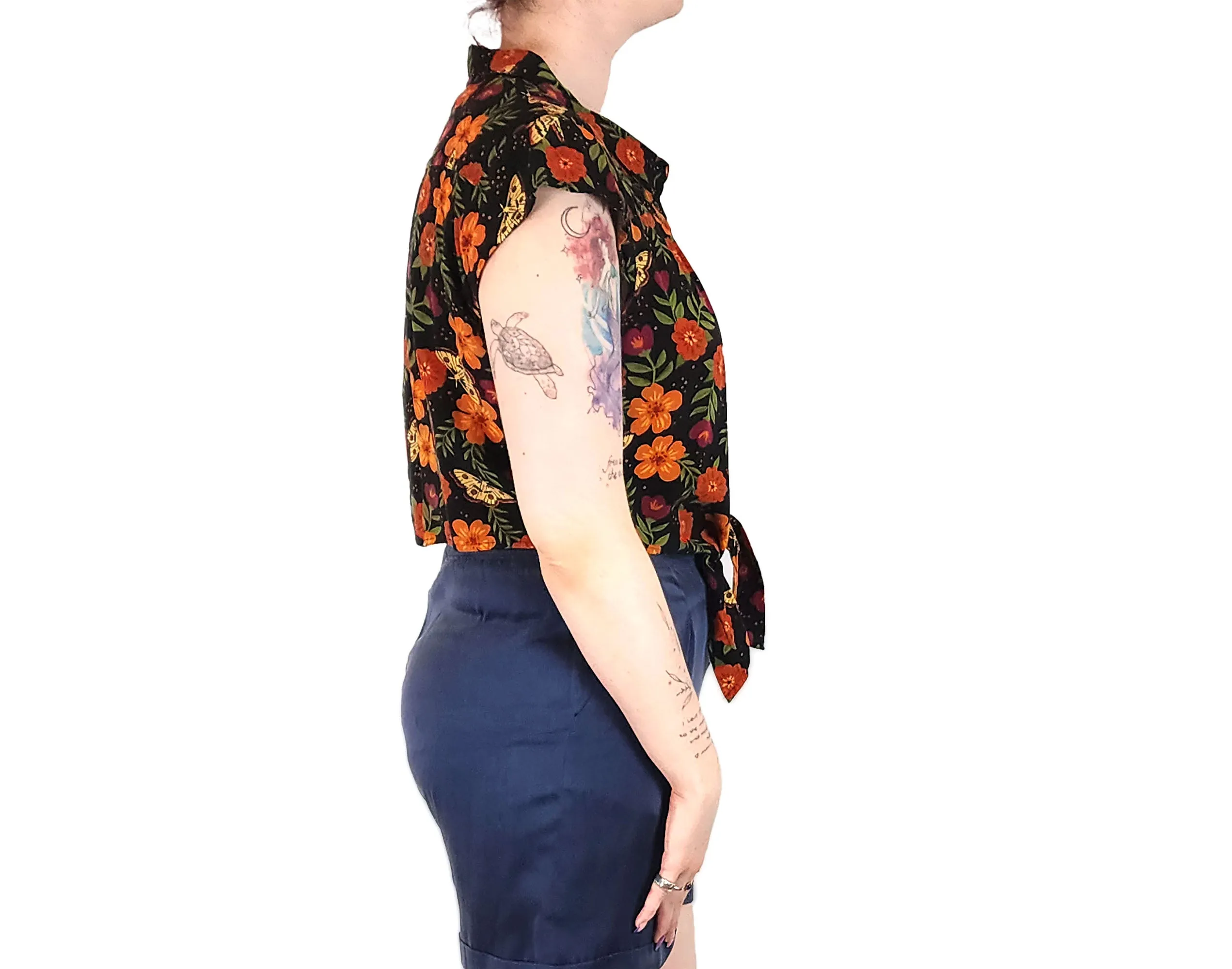 Princess Highway black floral print top size 12