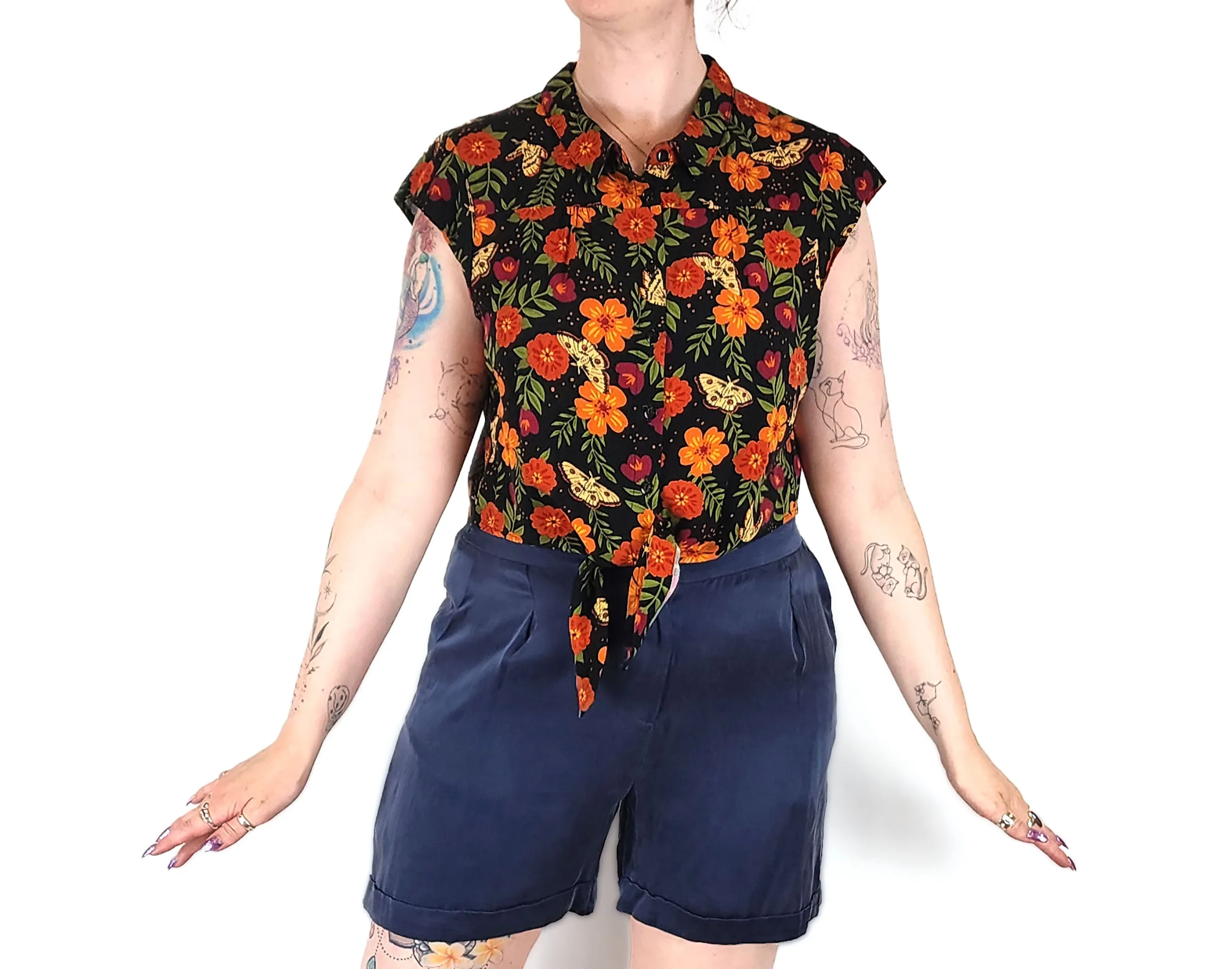 Princess Highway black floral print top size 12