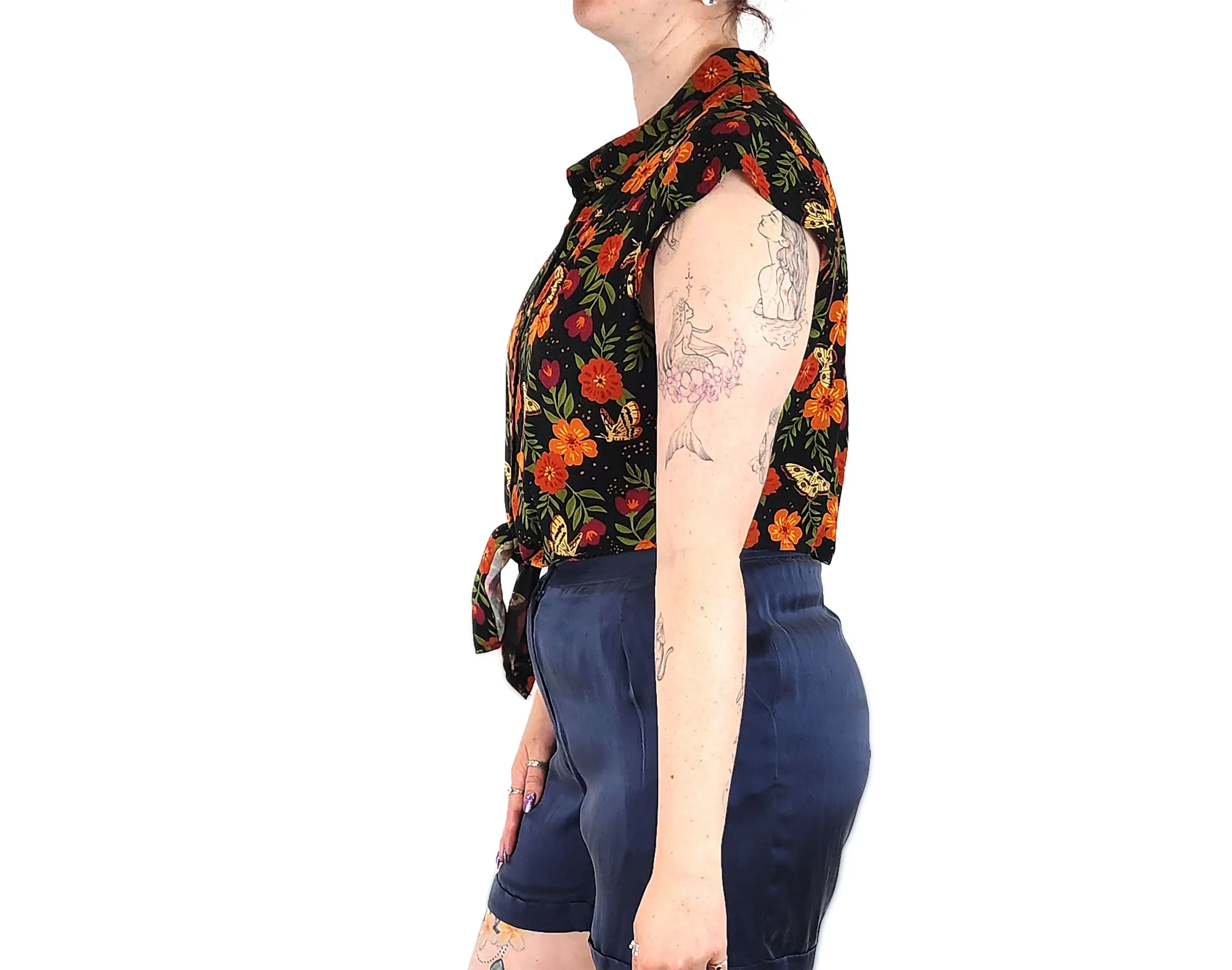 Princess Highway black floral print top size 12