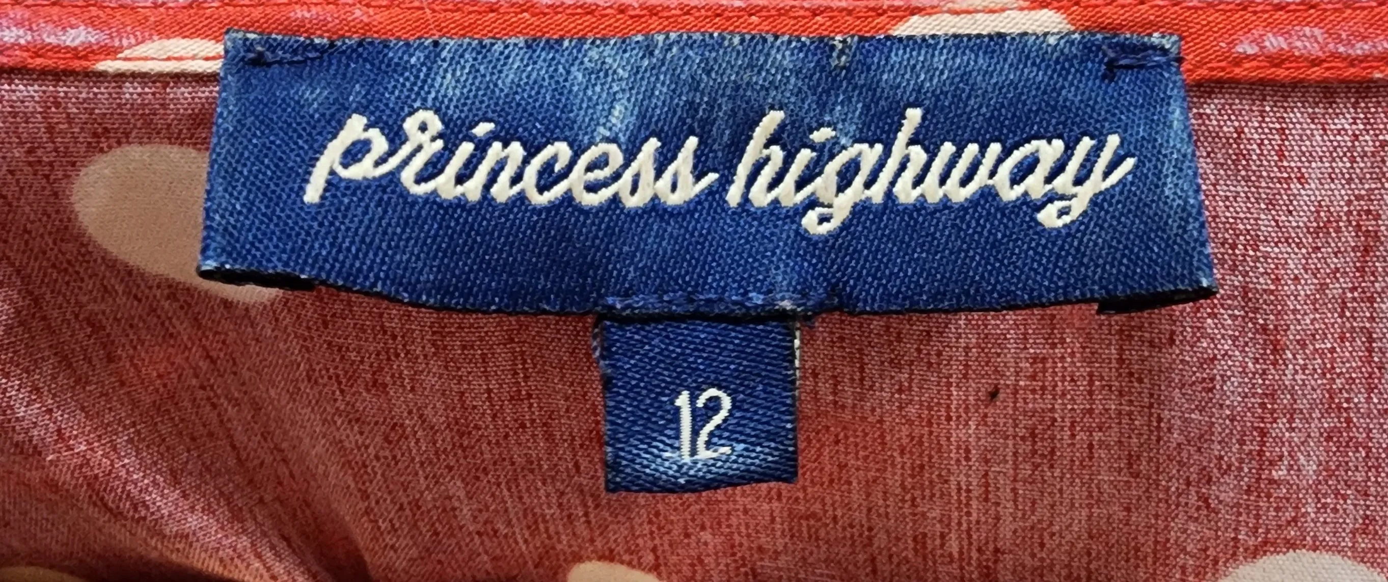 Princess Highway red polka dot top size 12