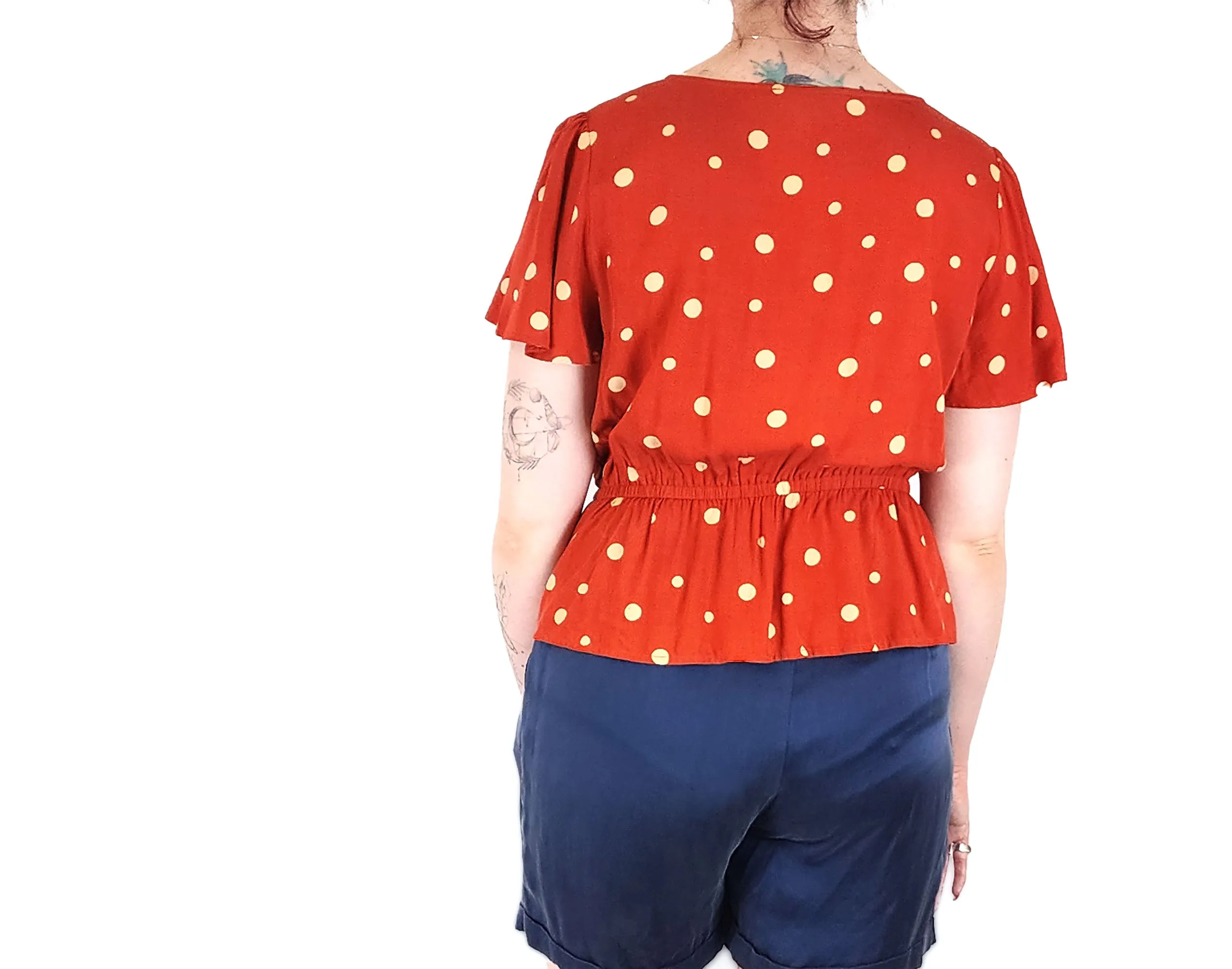Princess Highway red polka dot top size 12