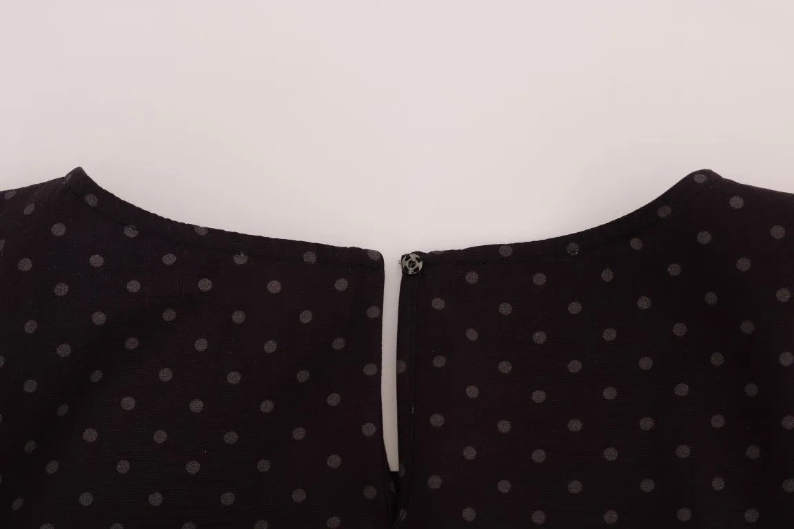 Purple Polka Dot Printed Top T-Shirt
