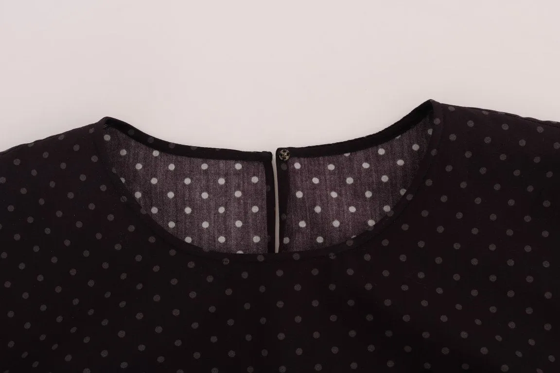 Purple Polka Dot Printed Top T-Shirt