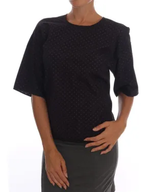 Purple Polka Dot Printed Top T-Shirt