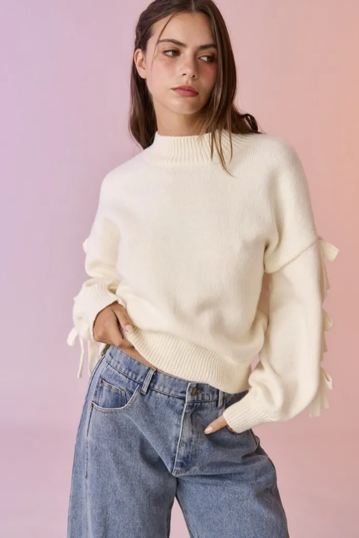 "Arial" Bow Sleeve Sweater