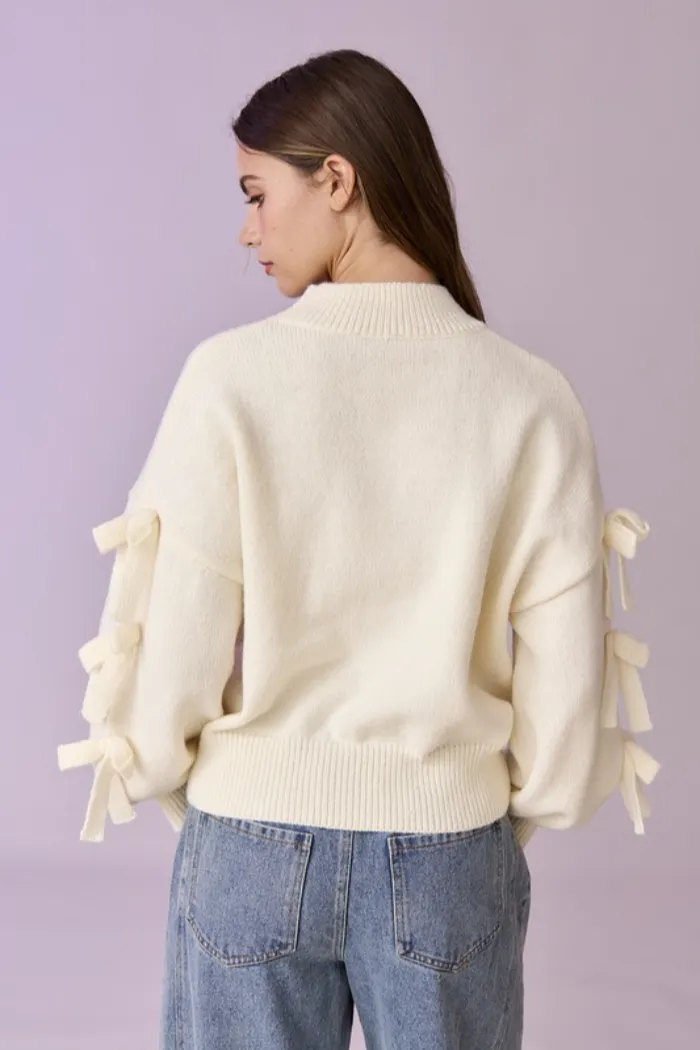 "Arial" Bow Sleeve Sweater