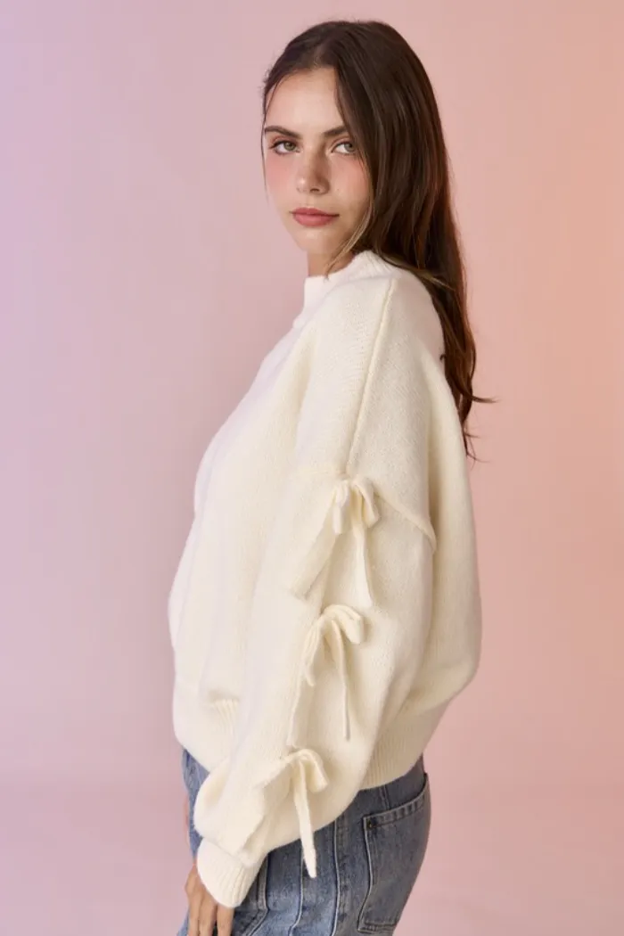 "Arial" Bow Sleeve Sweater