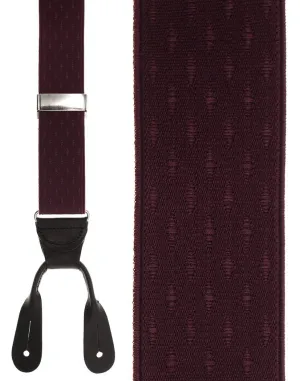 "Burgundy Petite Diamonds" Suspenders
