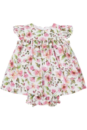 "Cecilia" Dusky Pink Floral Dress & Bloomers