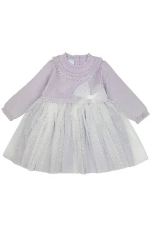 "Honey" Lilac Shimmer Knit Tulle Dress
