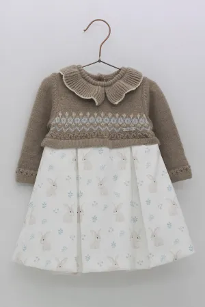 "Poppy" Taupe Alpaca-Wool Bunny Dress