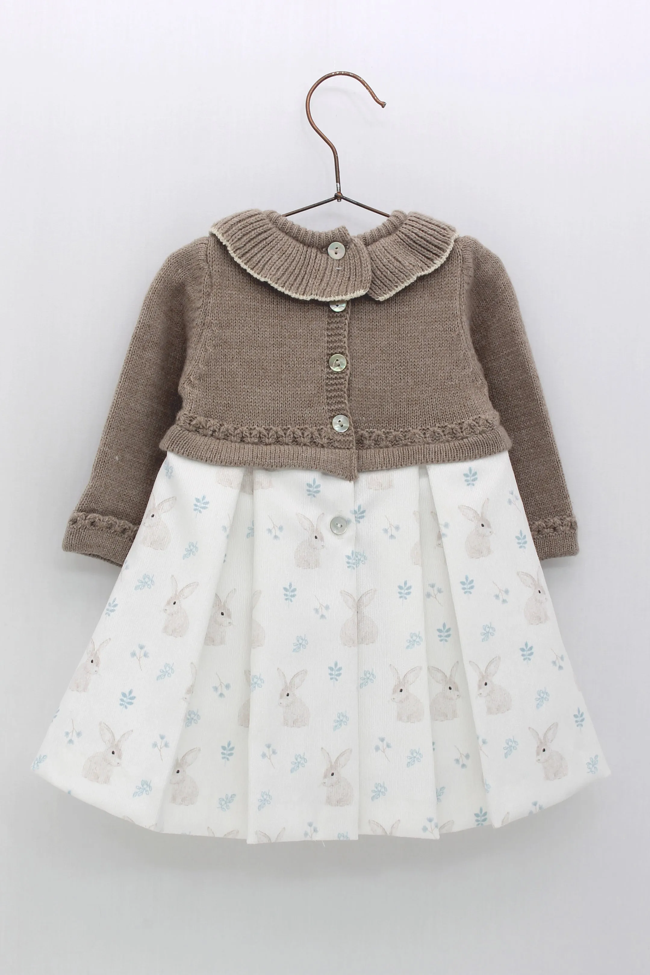 "Poppy" Taupe Alpaca-Wool Bunny Dress