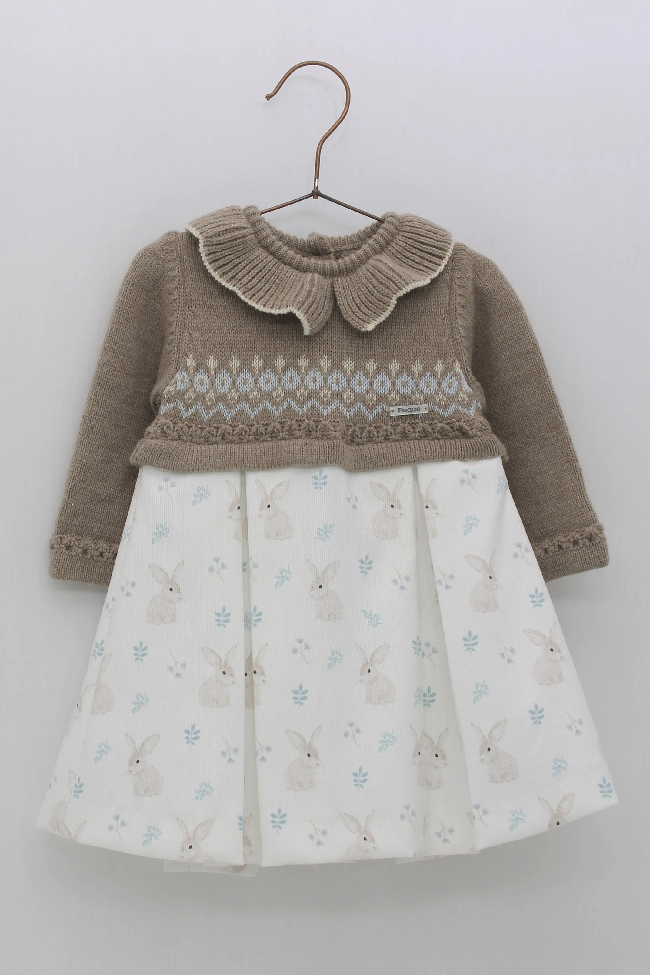 "Poppy" Taupe Alpaca-Wool Bunny Dress
