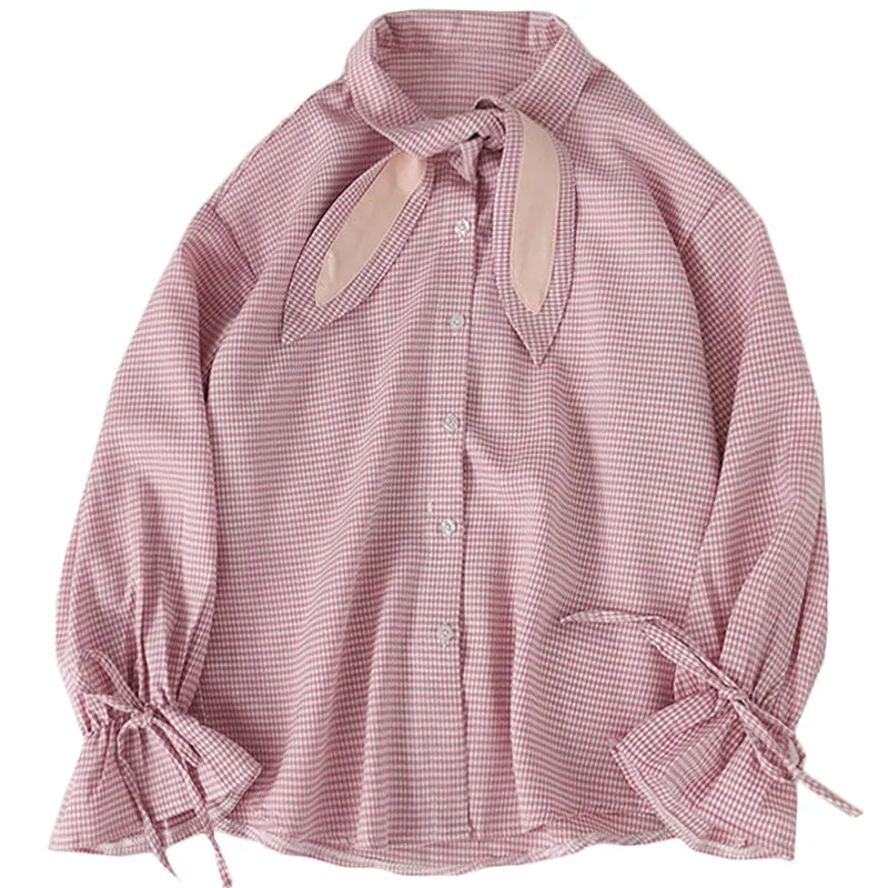 "RABBIT EAR BOW TIE" LONG SLEEVE SHIRT Y031706