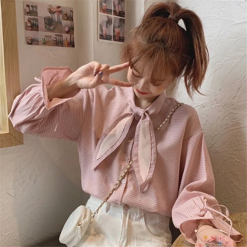 "RABBIT EAR BOW TIE" LONG SLEEVE SHIRT Y031706