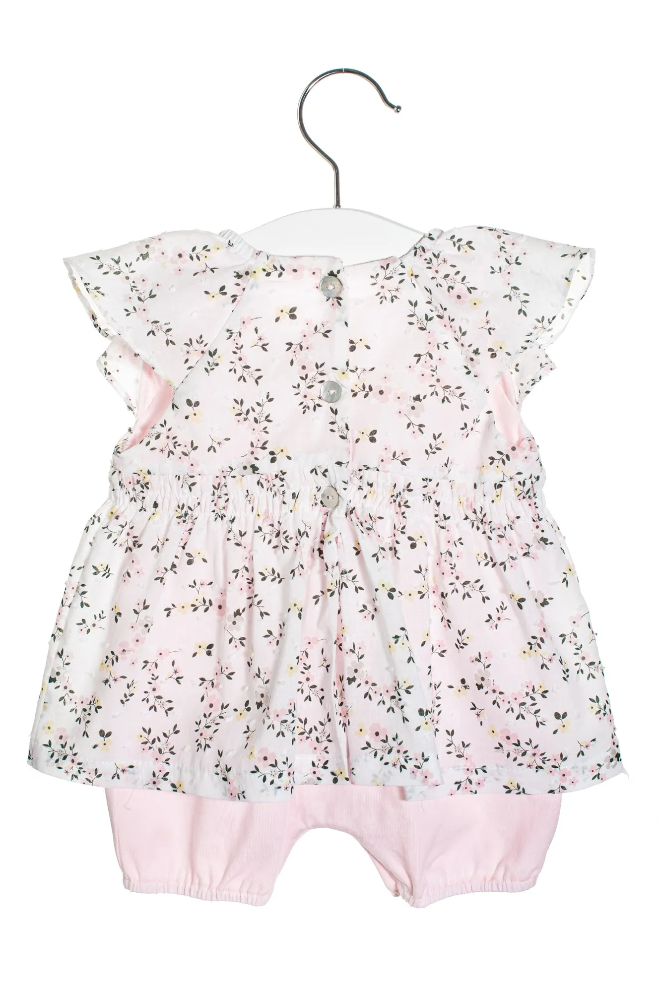 "Rowena" Pink Floral Romper Dress