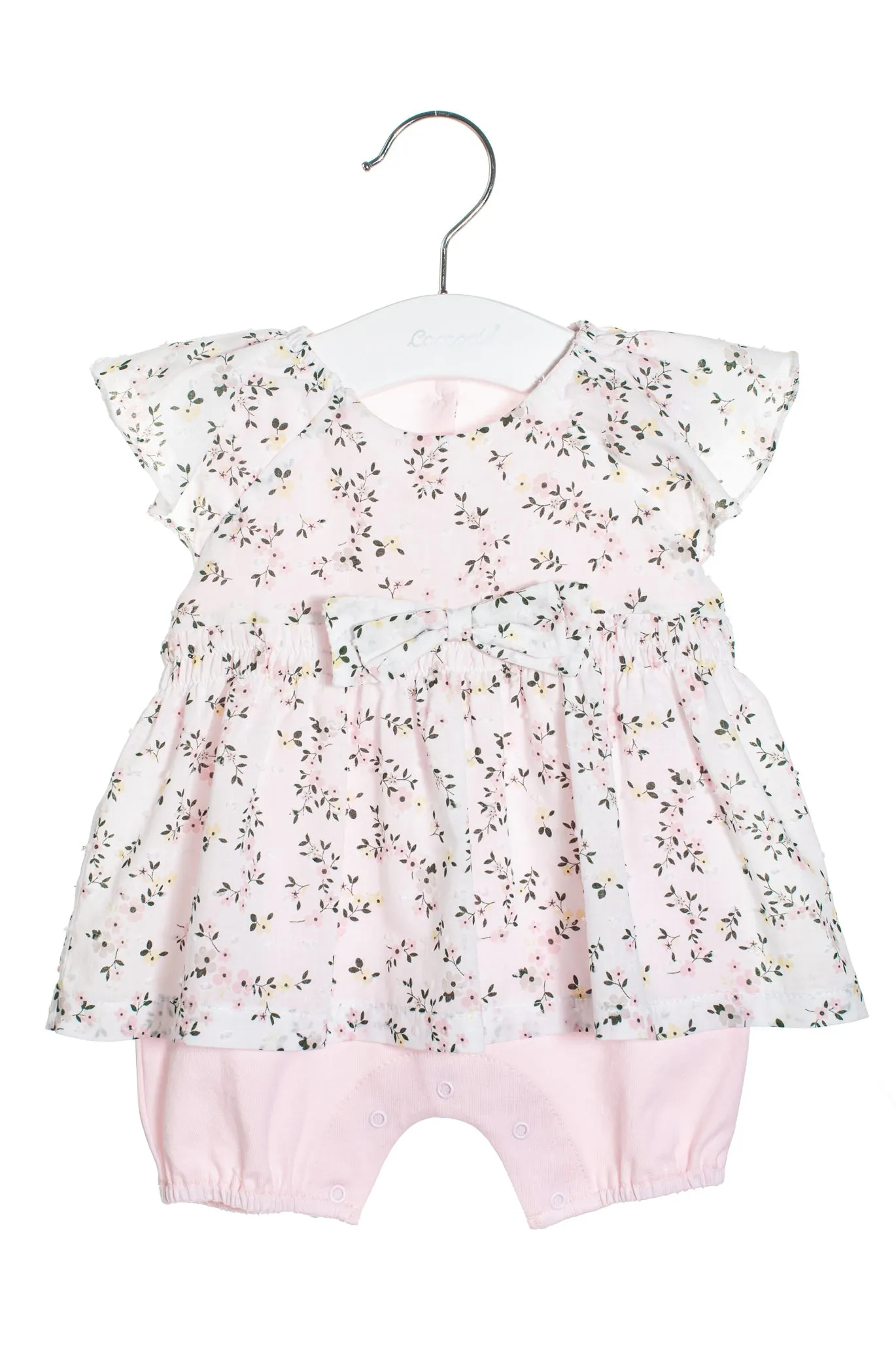 "Rowena" Pink Floral Romper Dress