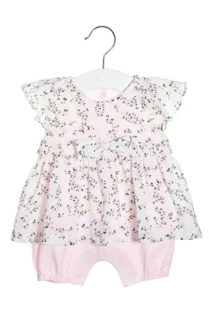 "Rowena" Pink Floral Romper Dress
