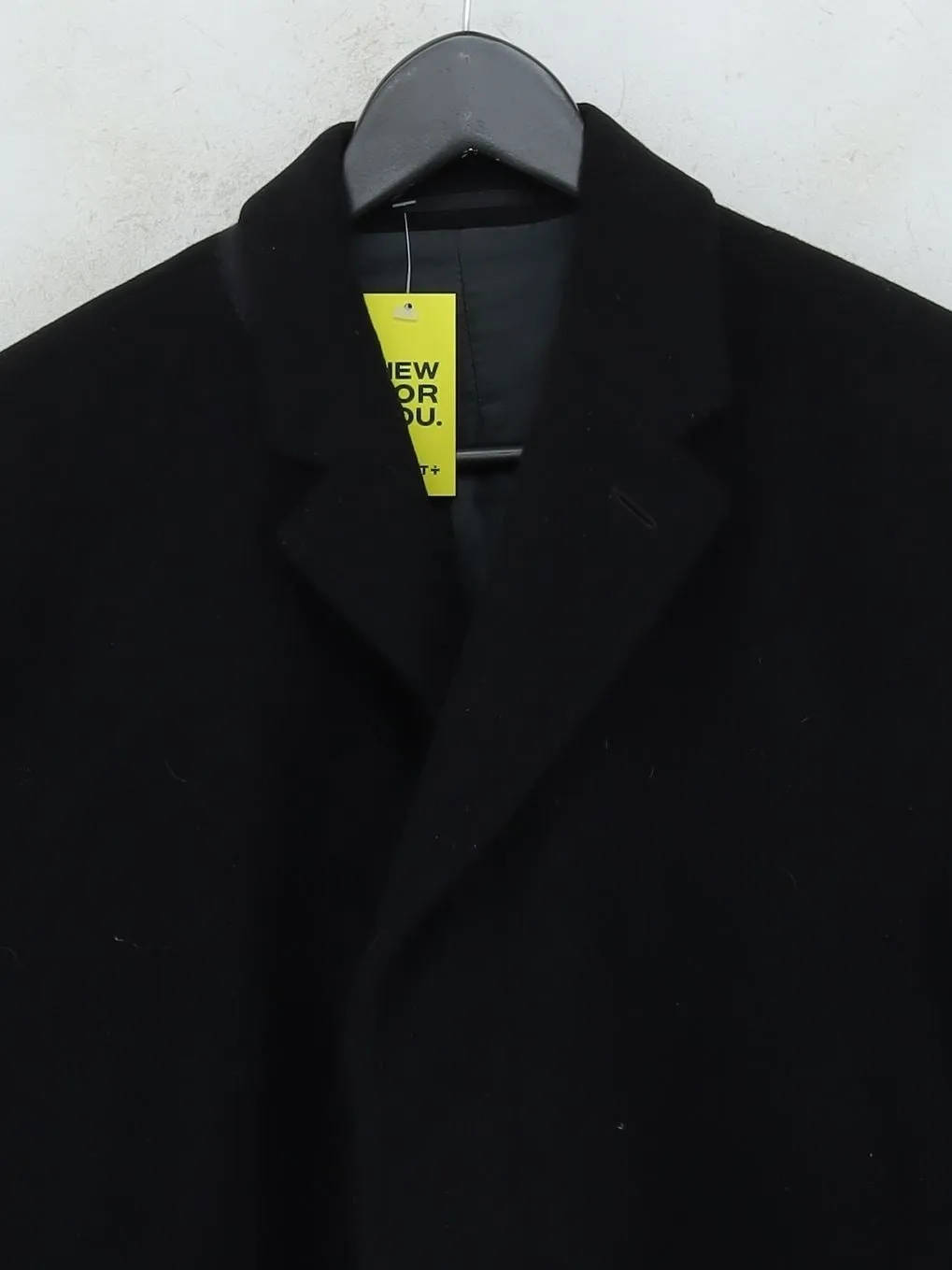 Racing Green Men's Jacket Chest: 42 in Black Wool with Cashmere, Polyester