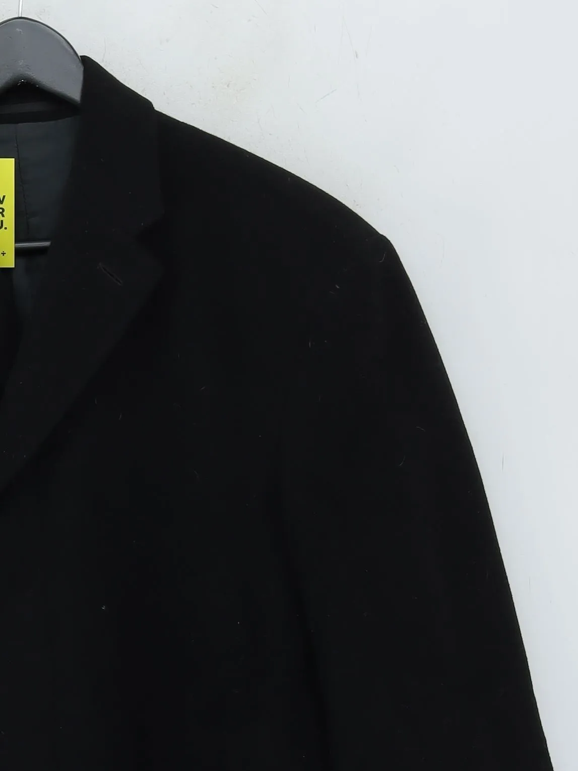 Racing Green Men's Jacket Chest: 42 in Black Wool with Cashmere, Polyester