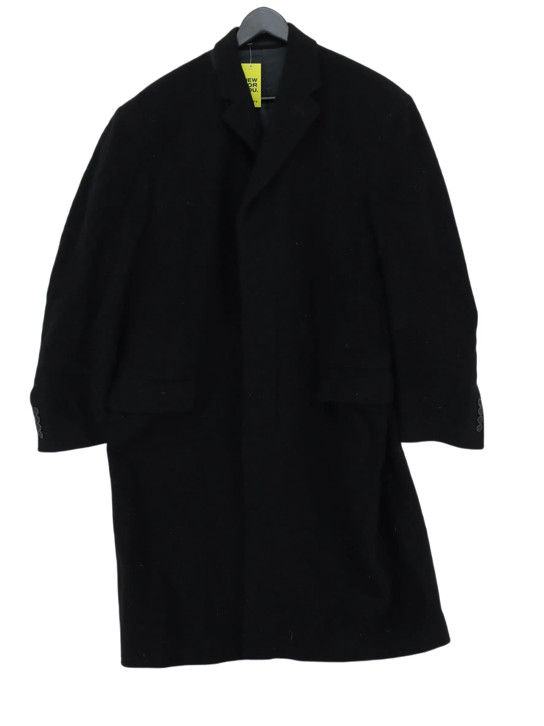 Racing Green Men's Jacket Chest: 42 in Black Wool with Cashmere, Polyester