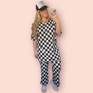 Racing Ready Tunic Top and Flared Pants Set