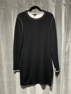 Rag and Bone Black Long Sleeve Knit Dress with White Stitching