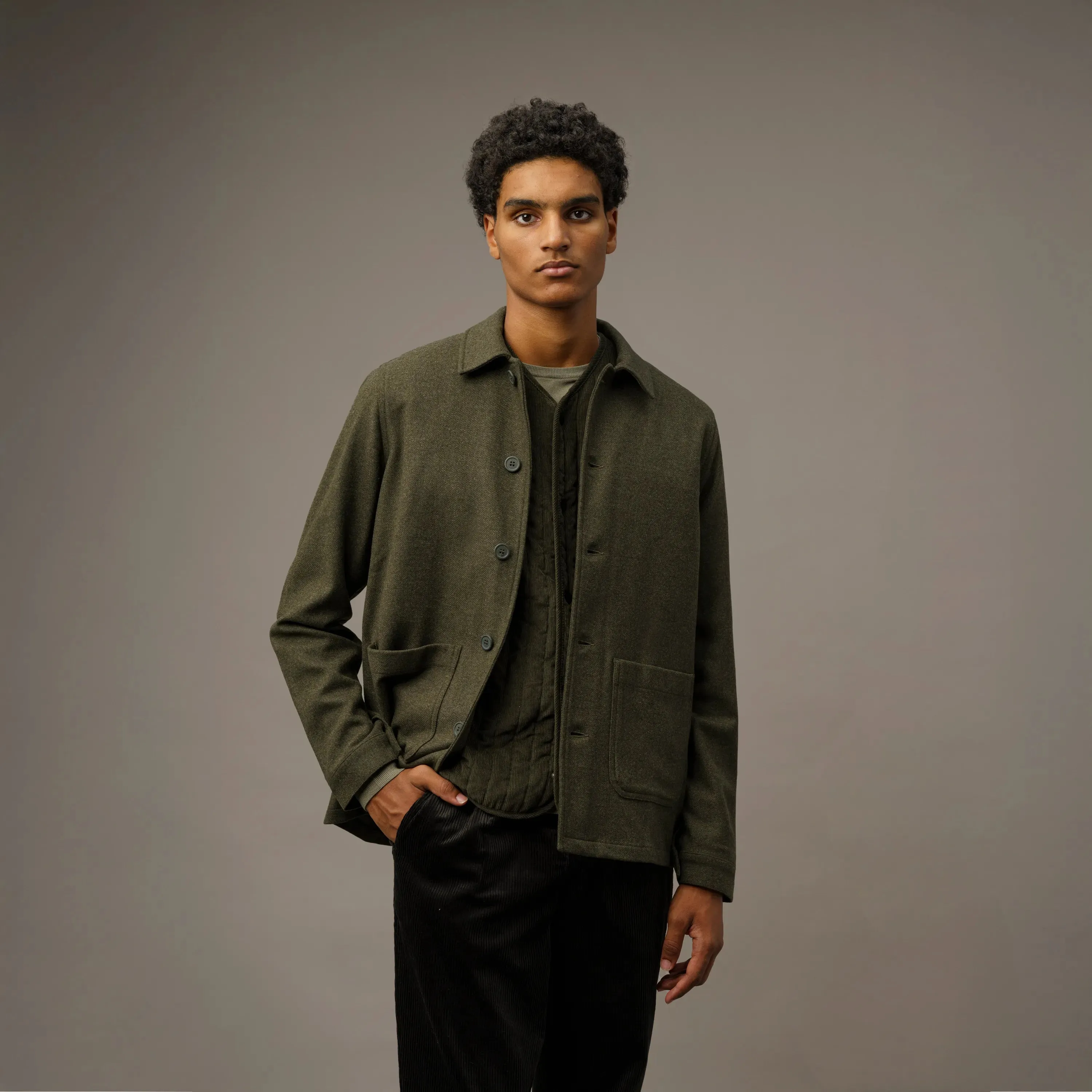 RECYCLED WOOL WORK JACKET