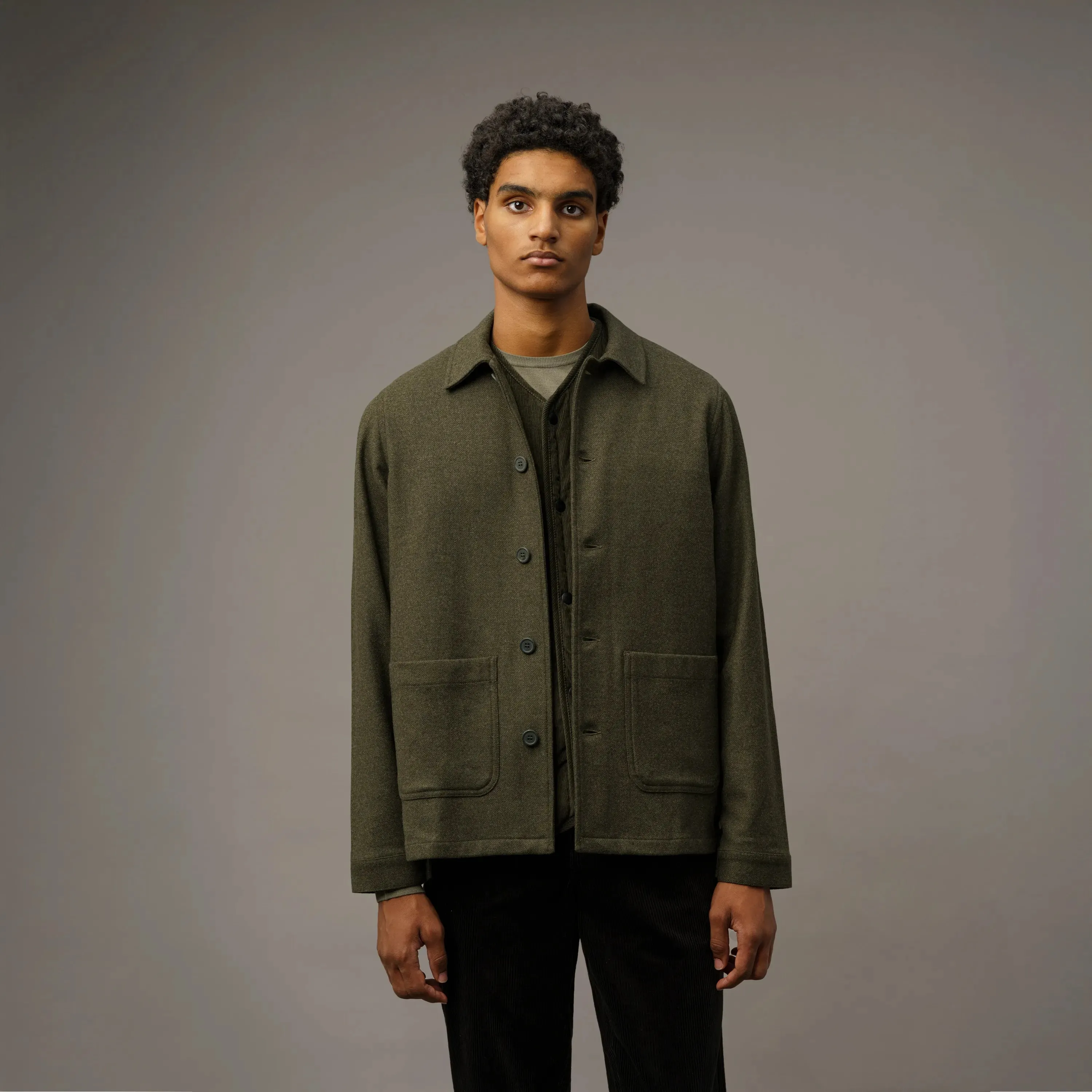 RECYCLED WOOL WORK JACKET