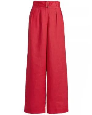 Red Belted Alina Pant