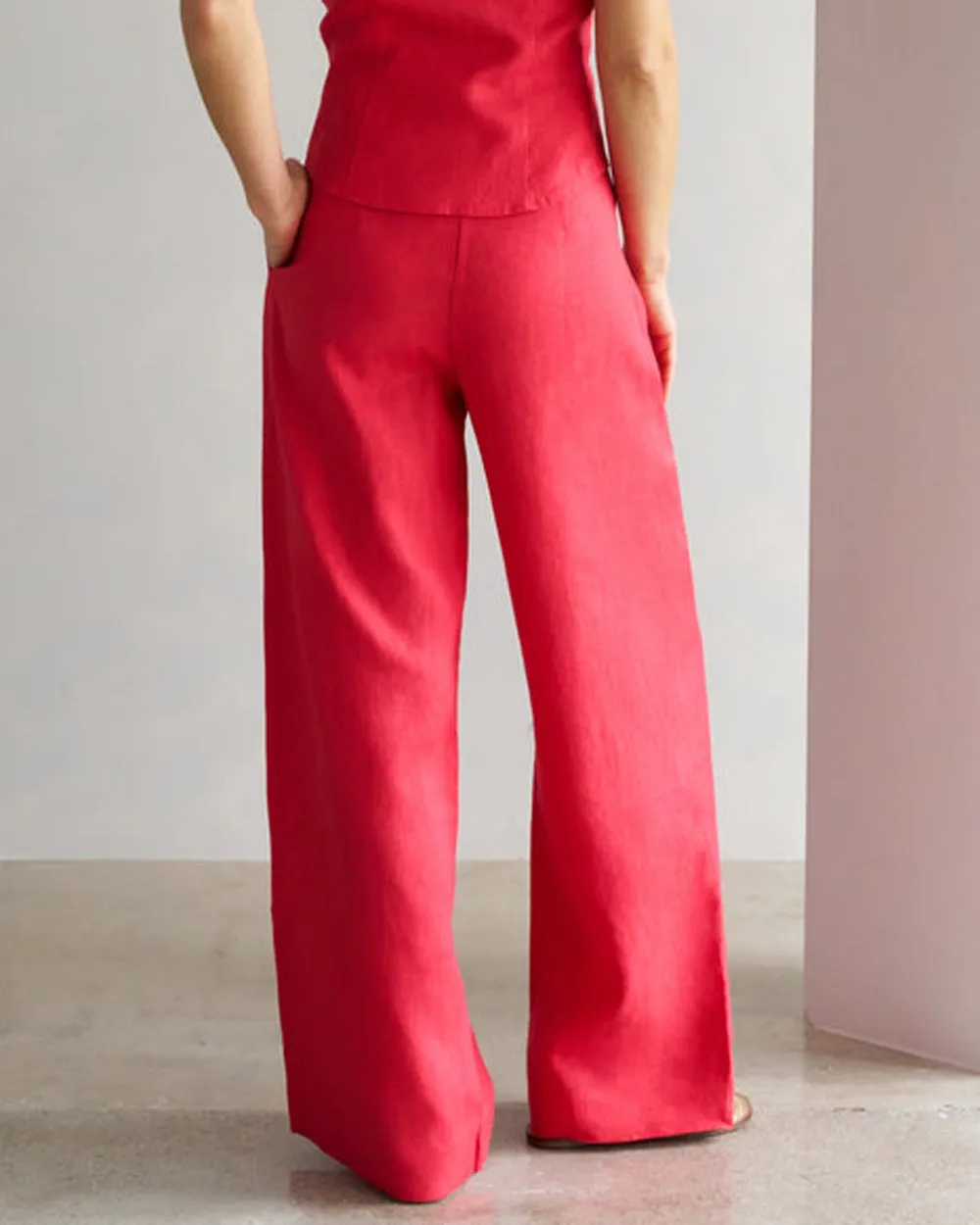 Red Belted Alina Pant