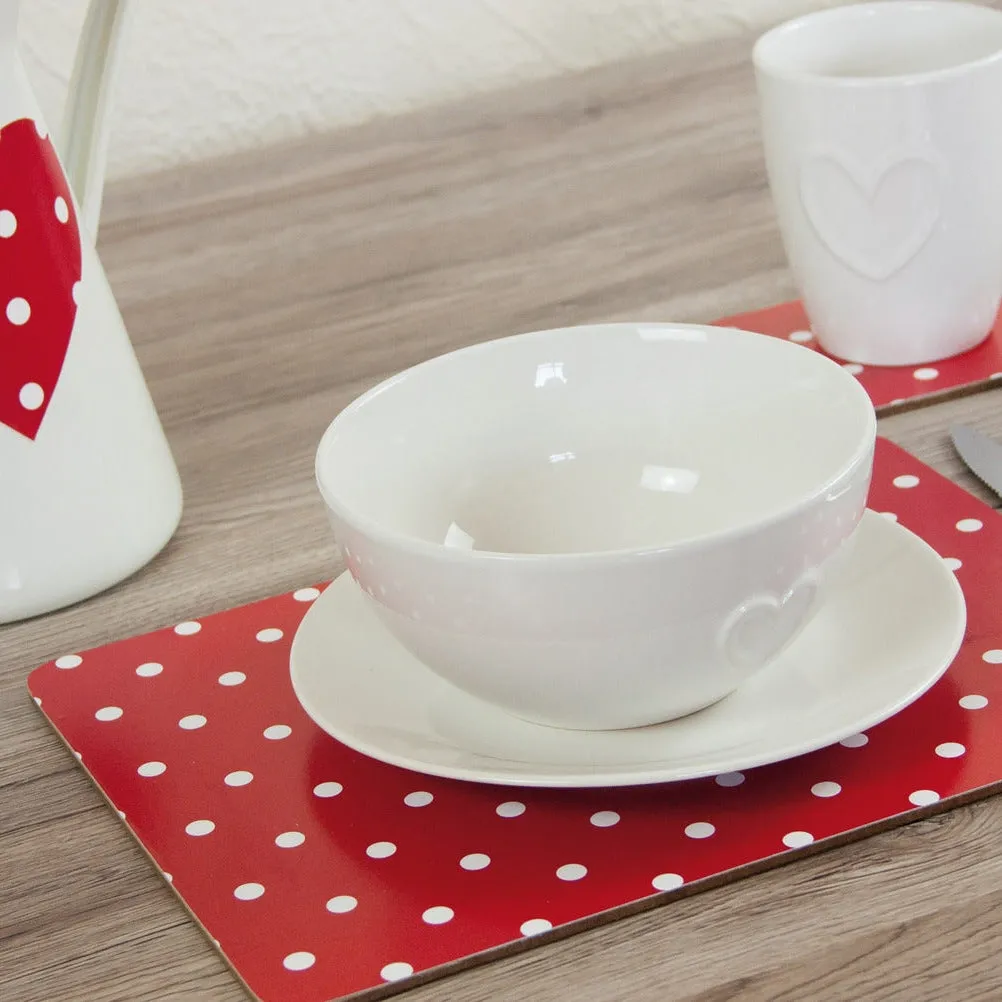 Red Polka Dot Vinyl (450mm, Self-Adhesive)