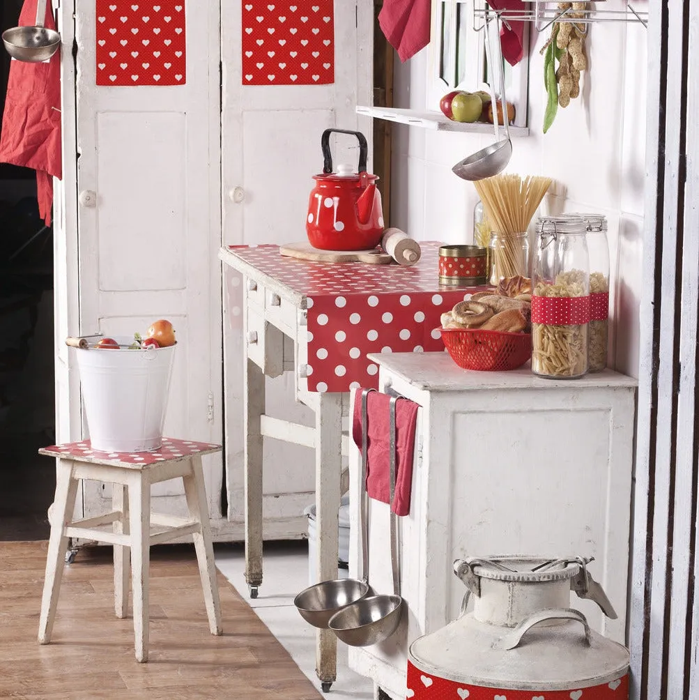 Red Polka Dot Vinyl (450mm, Self-Adhesive)