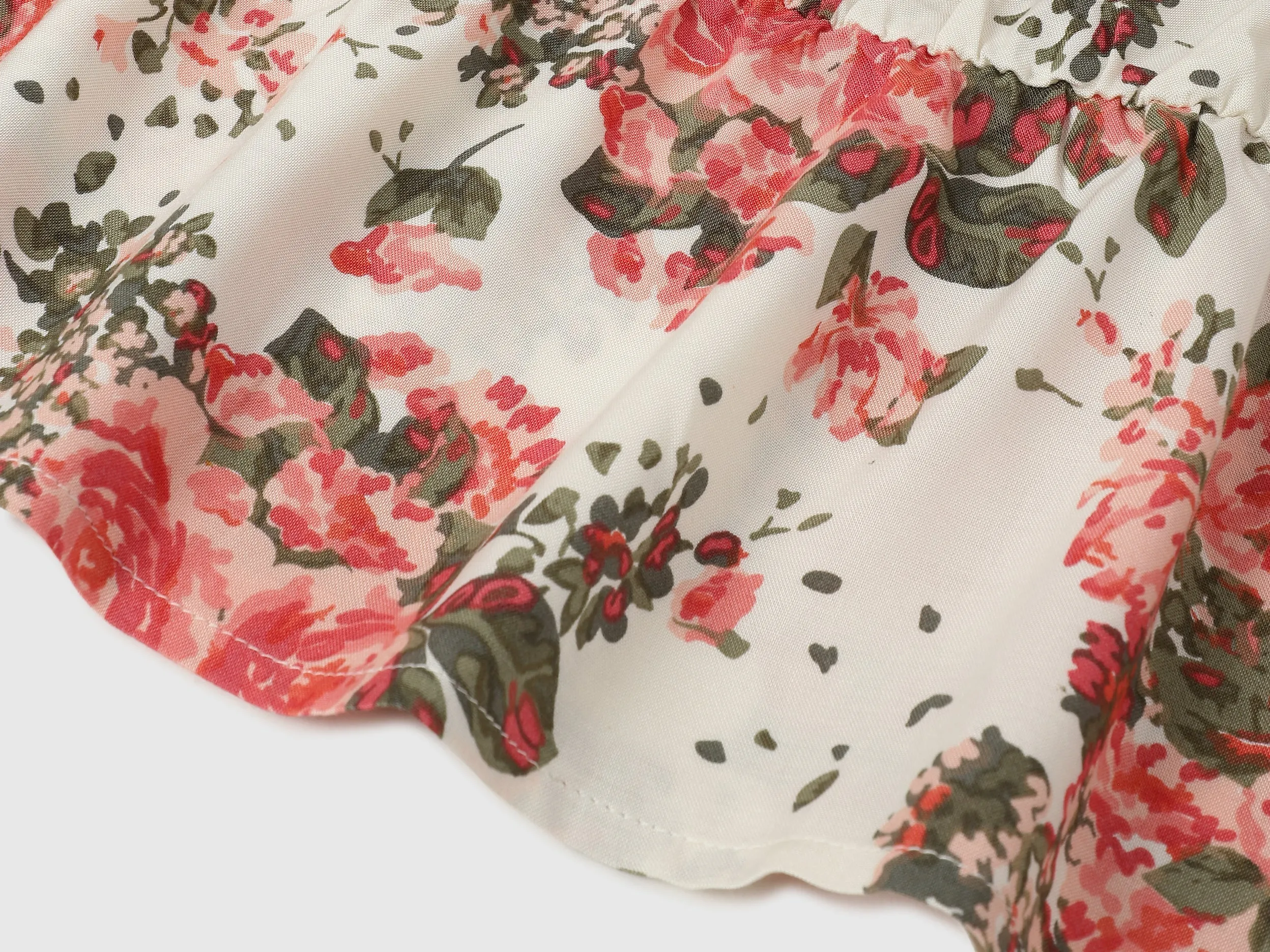 Regular Fit Round Neck Floral Print Dresses