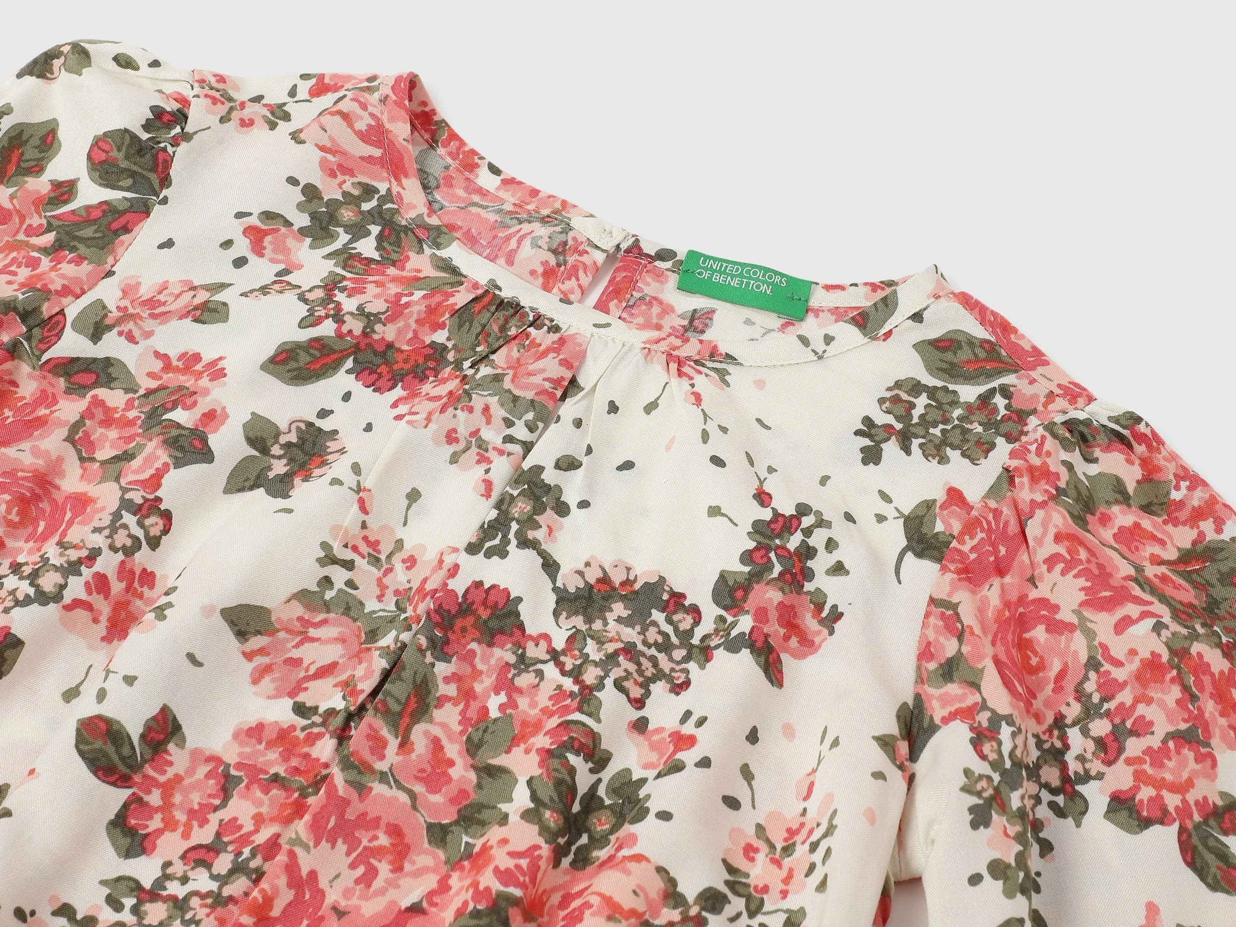 Regular Fit Round Neck Floral Print Dresses