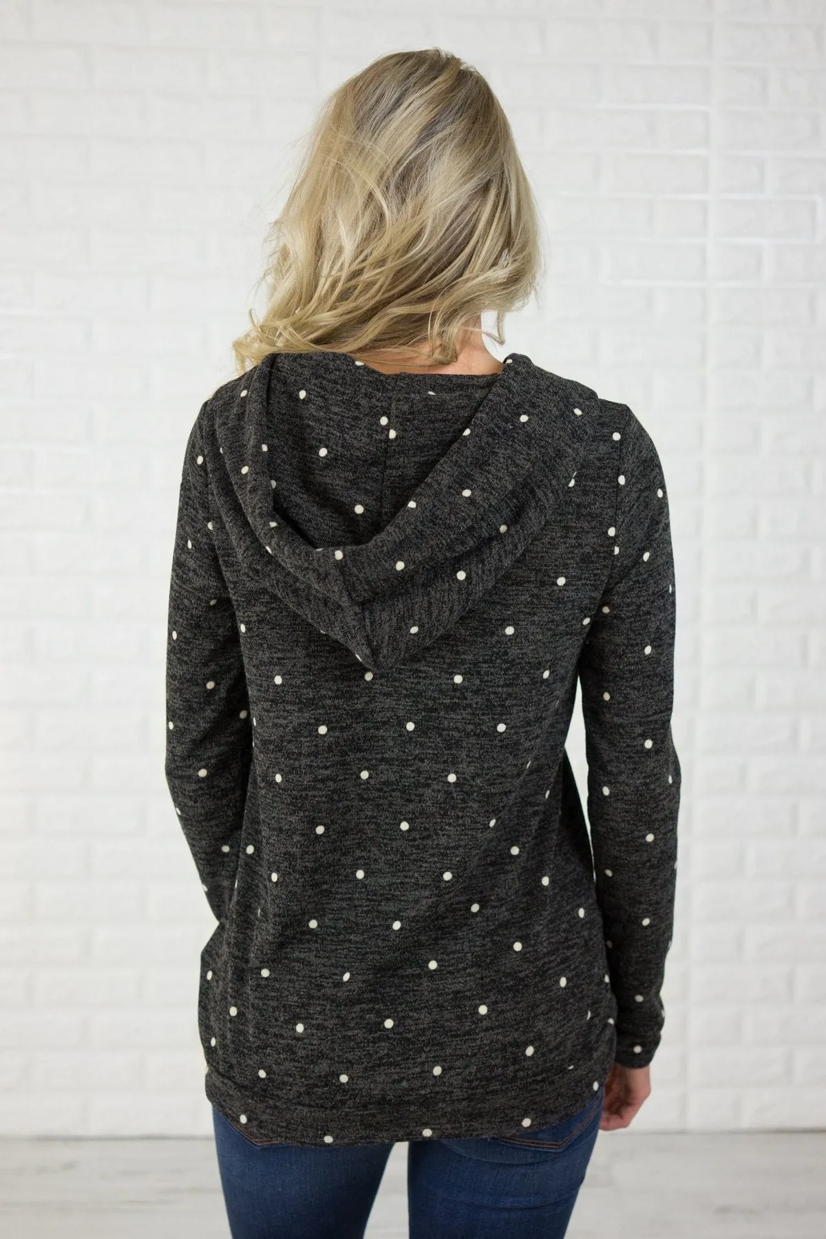 Reindeer Sequin Hoodie - Charcoal