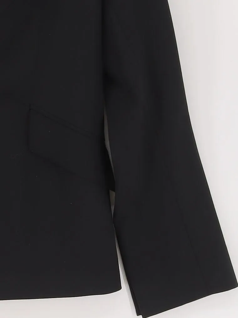 Reiss Women's Blazer UK 10 Black Wool with Elastane, Viscose