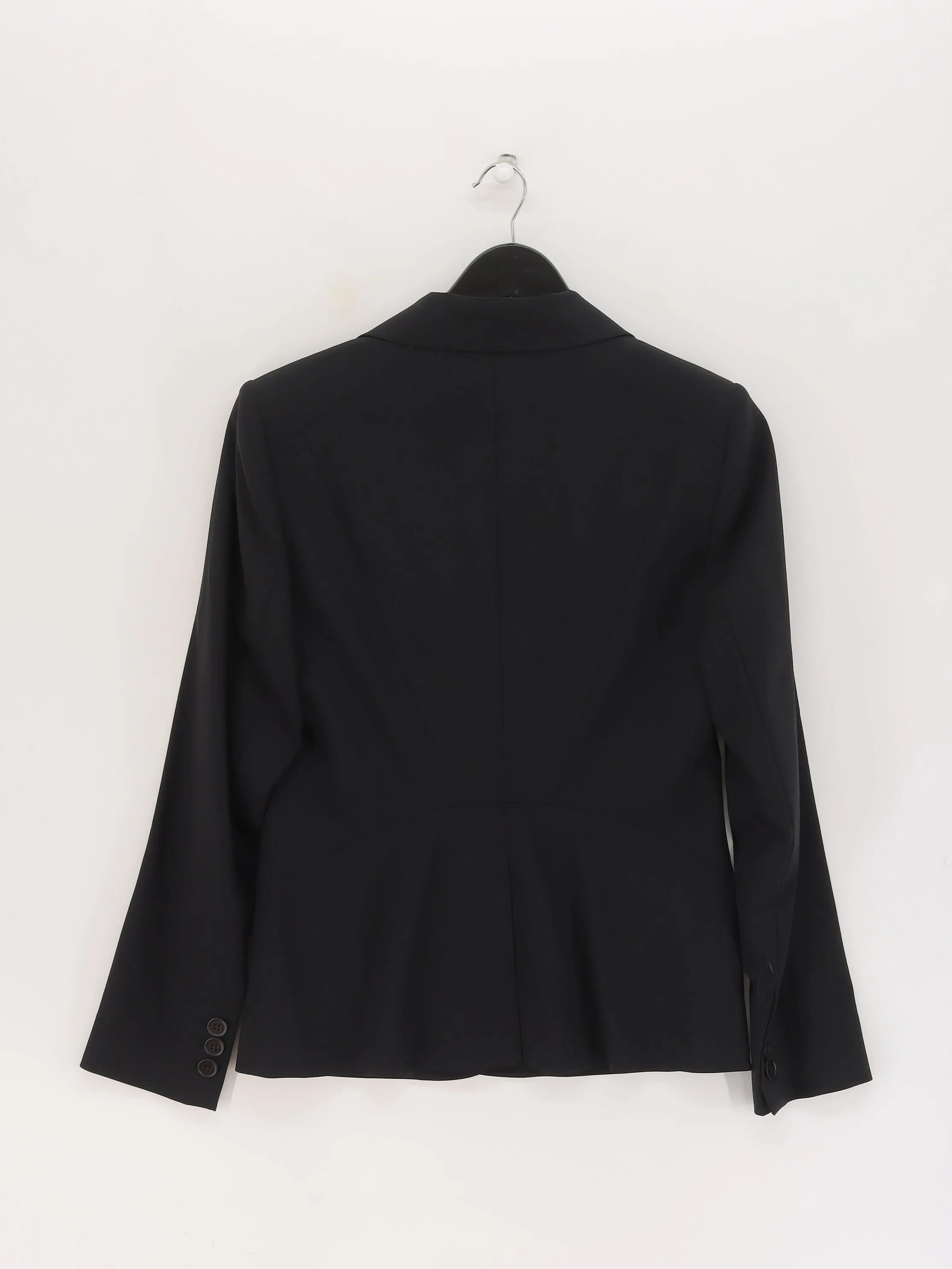 Reiss Women's Blazer UK 10 Black Wool with Elastane, Viscose