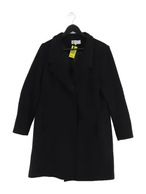 Reiss Women's Coat UK 14 Black Wool with Nylon, Other, Polyester, Viscose